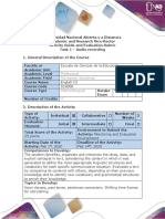 Activity Guide and Evaluation Rubric - Task 1 Audiorecording