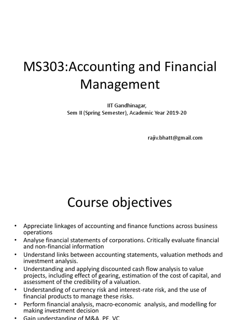 MS303: Accounting & Financial Management | PDF | Valuation (Finance ...