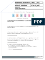 Avaliação de Recuperação Matemática 4 Ano