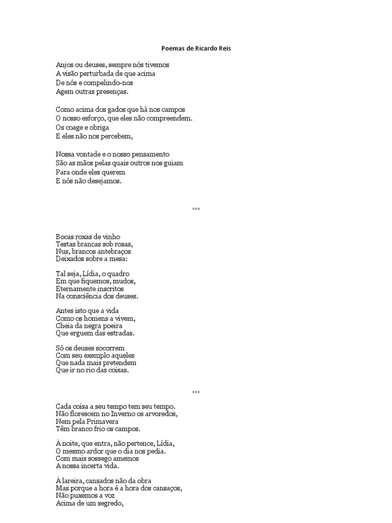 Poemas de Ricardo Reis | PDF | Amor | Tempo