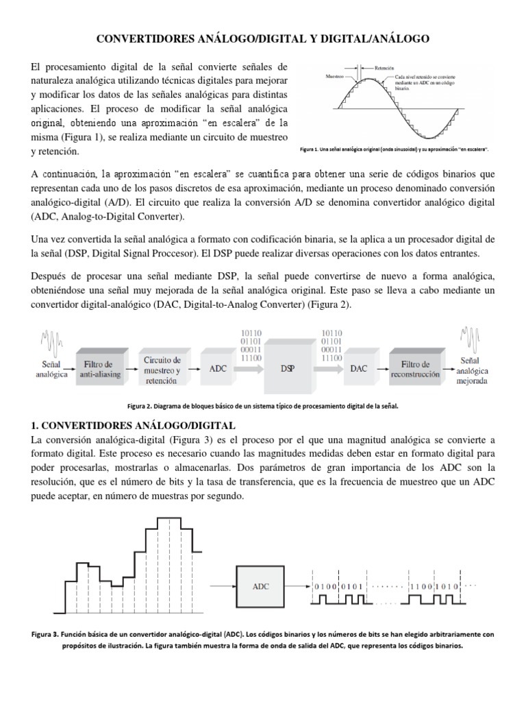 Convertidores Análogo Digital Y Digital Análogo Pdf Señal Analoga