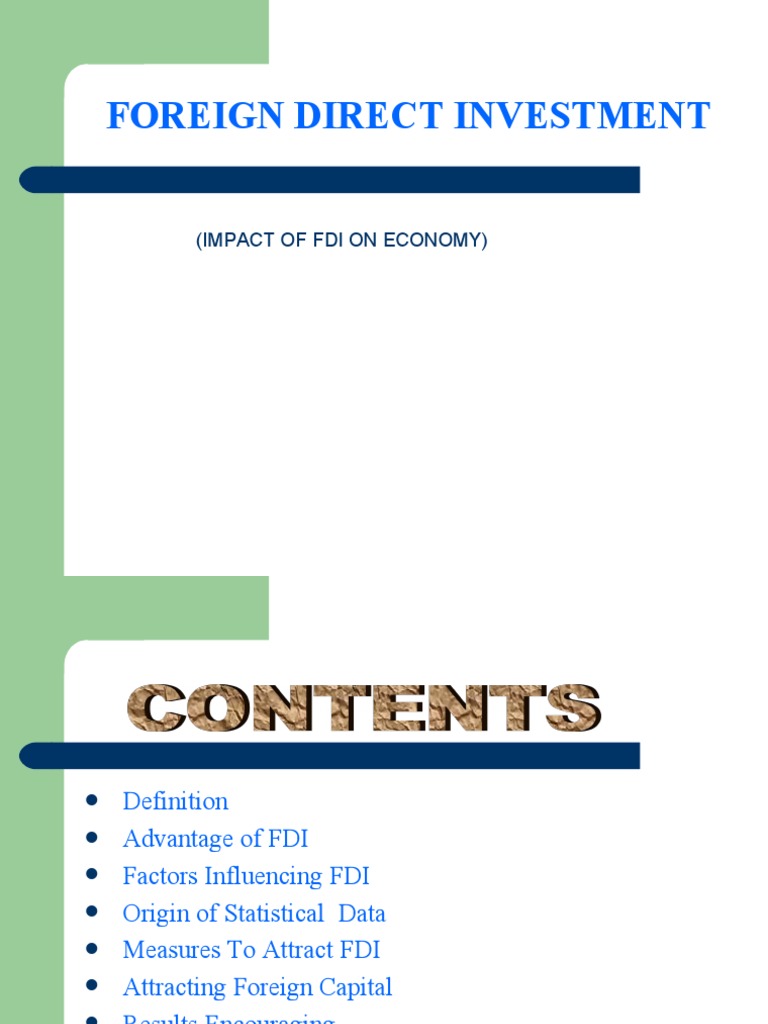 Factors Influencing Foreign Direct Investment | PDF | Foreign Direct ...
