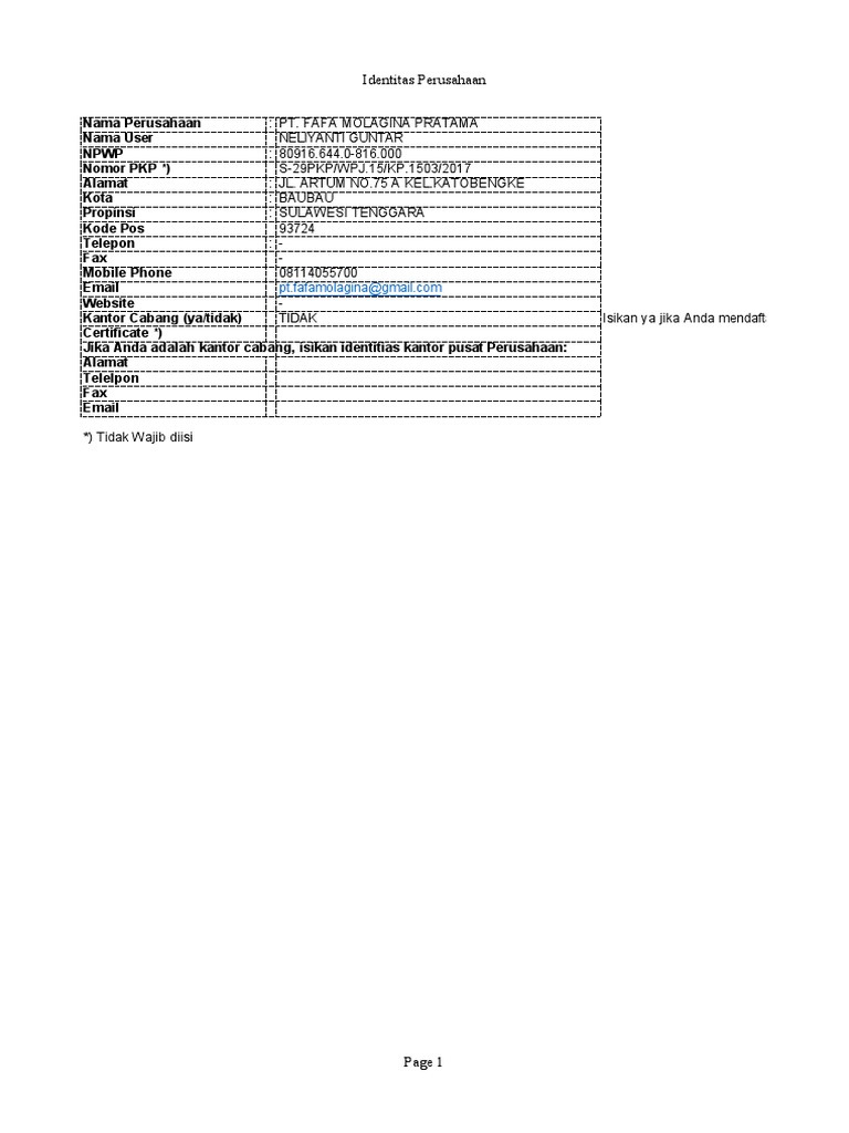 Form Pendaftaran EProc-halaman-dihapus | PDF