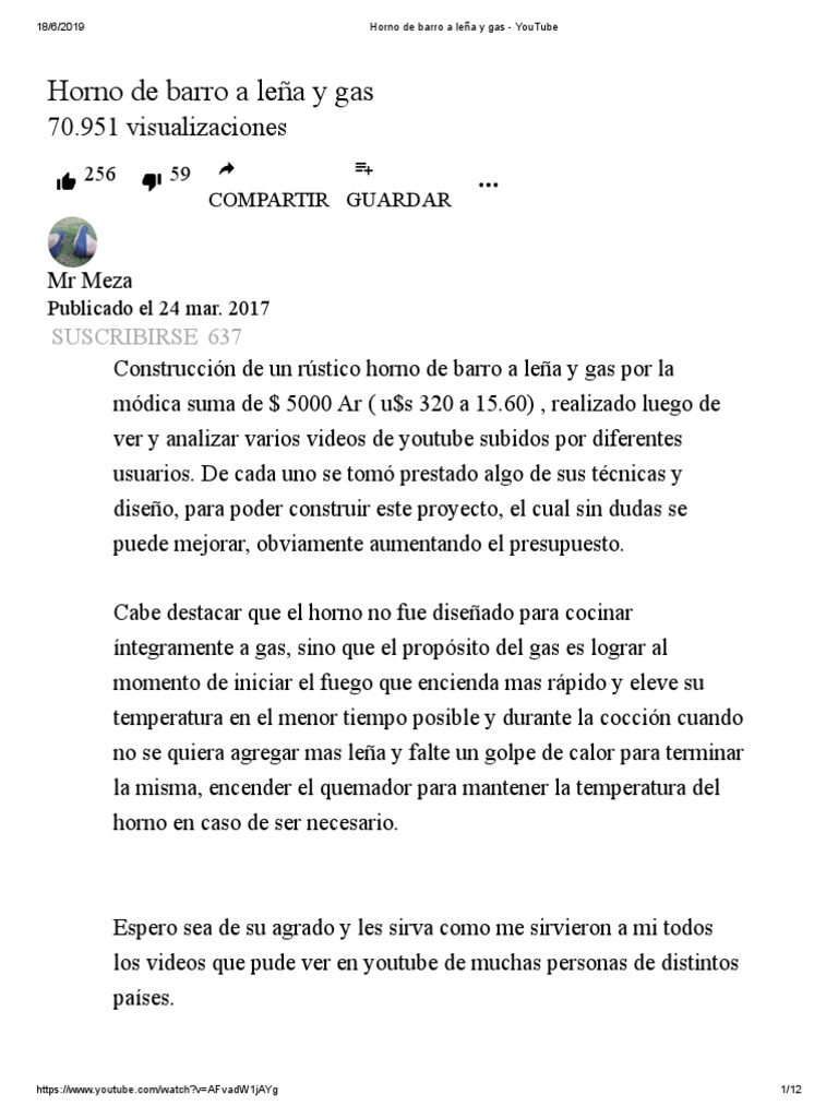Horno de Barro A Leña y Gas - , PDF