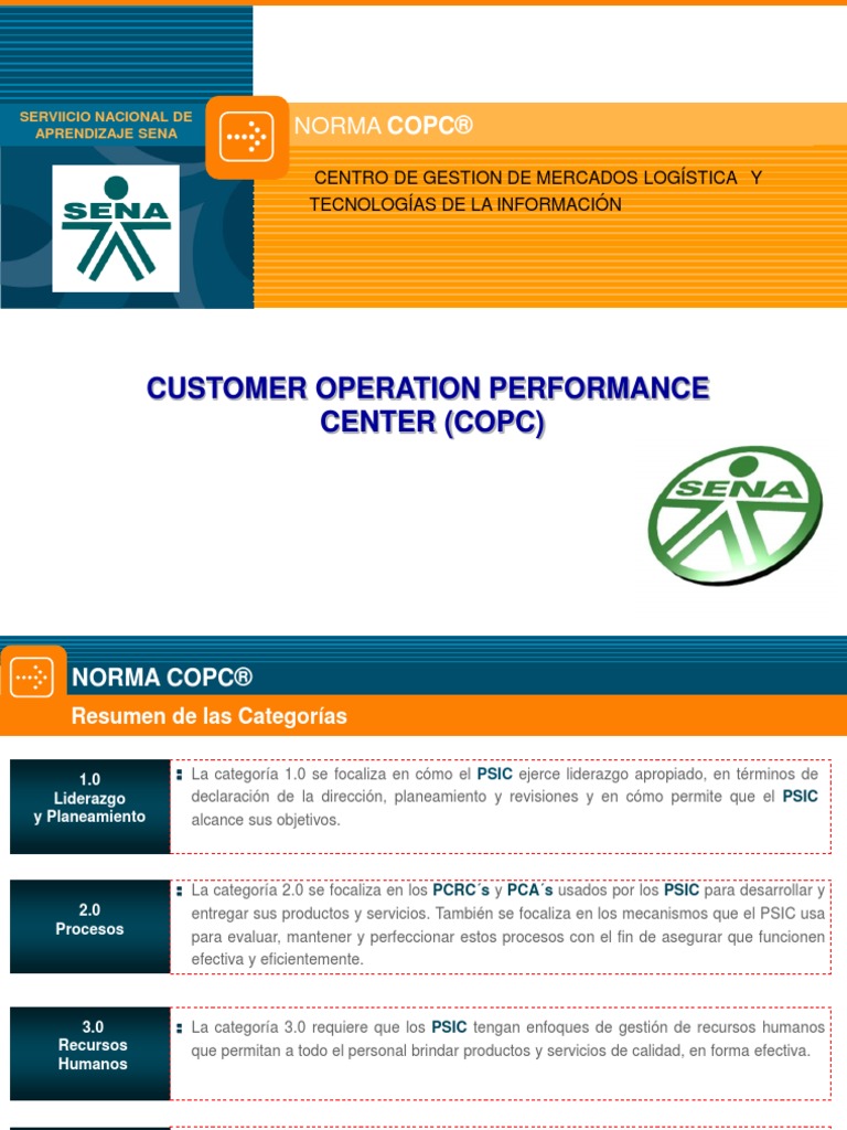 Norma COPC Resumen Presentación | PDF | Planificación | Calidad (comercial)