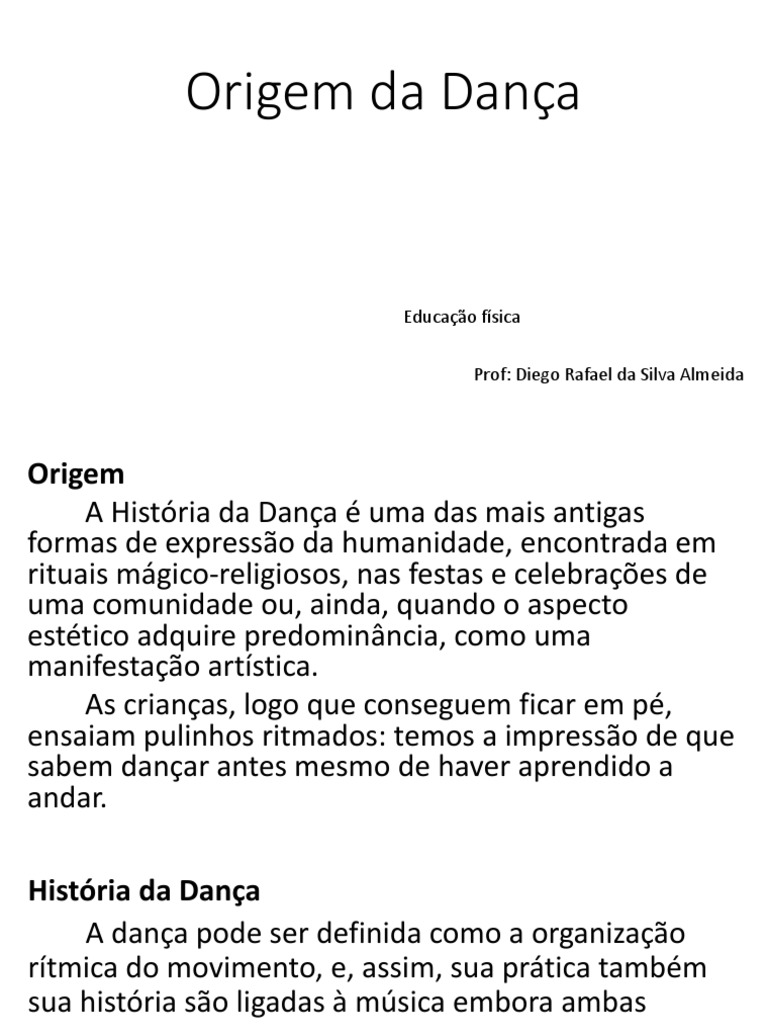 Origem e História da Dança | PDF | Danças | Ritmo
