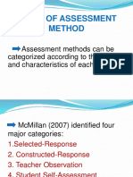 Types of Assessment Method (Report)