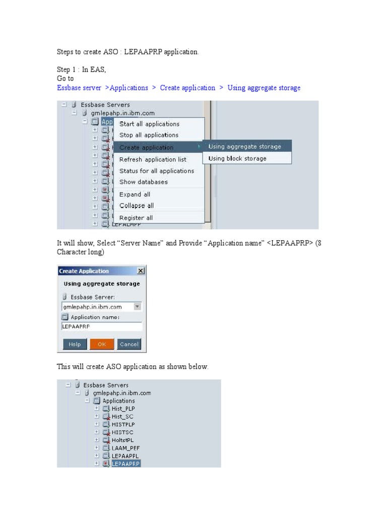 ASO Application Creation Guide: LEPAAPRP | PDF