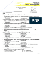 Mapeh 10 1st Periodical Test