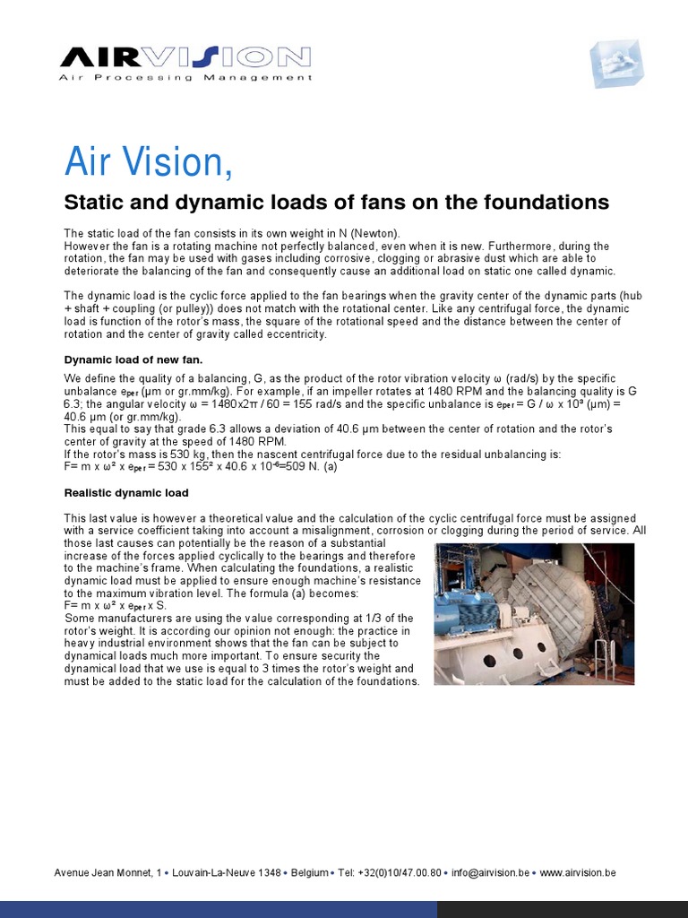 Fan Load Analysis for Foundation Design | PDF | Speed | Force