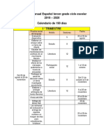 Dosificación anual 2019 2020 español secundaria 
