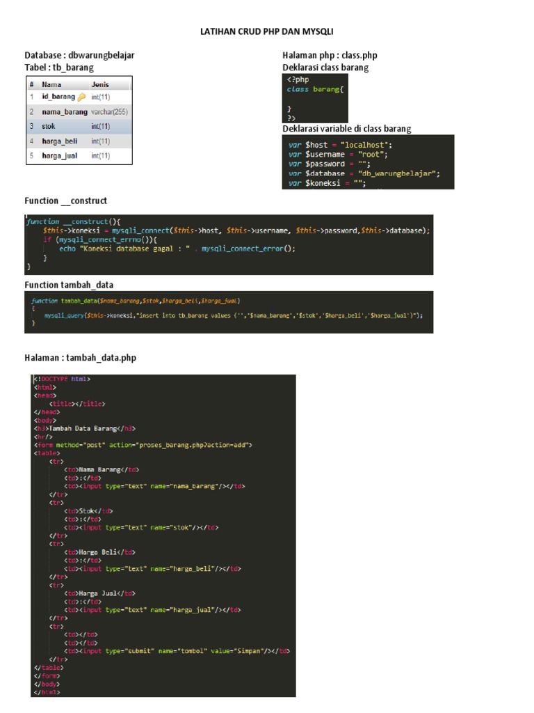 Latihan Crud PHP Dan Mysqli | PDF