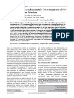 Quantitative Spectrophotometric Determinations of Fe3 in Iron Polymaltose Solution