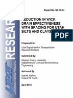 Reduction in Wick Drain Effectiveness With Spacing For Utah Silts and Clays