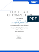 SKF proactive maintenance certificate 