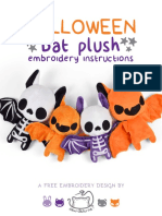 Halloween Bat Plush Embroidery Instructions PDF