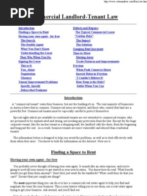 Commercial Landlord-Tenant Law