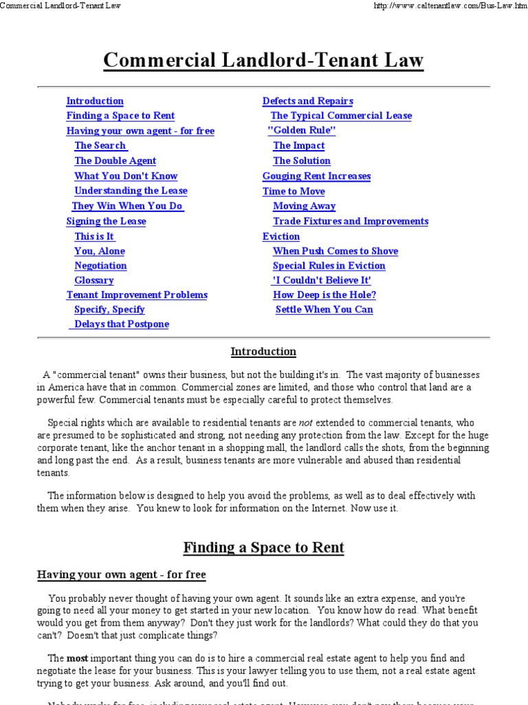 Commercial LandlordTenant Law PDF Eviction Lease