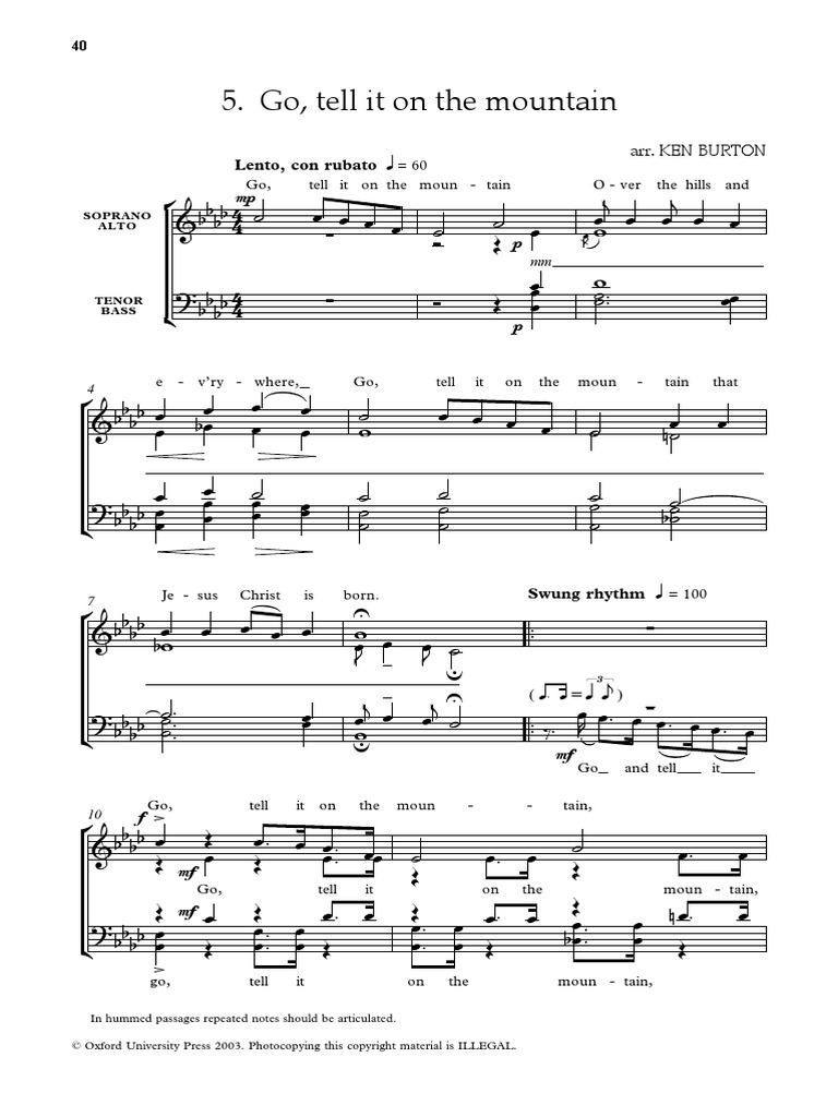Go Rest High On That Mountain For Trumpet And Tuba/Bass Sheet Music For Trombone Tenor, Trumpet Other (Brass Duet - View #2