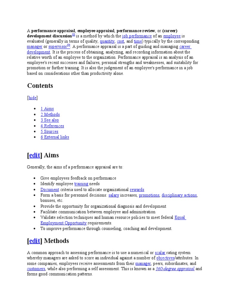 A Performance Appraisal | PDF | Performance Appraisal | Employment