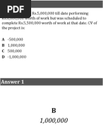 EVM & Forecasting Practice Questions