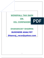 Windfall Tax Gain ON Oil Companies: Business Analyst