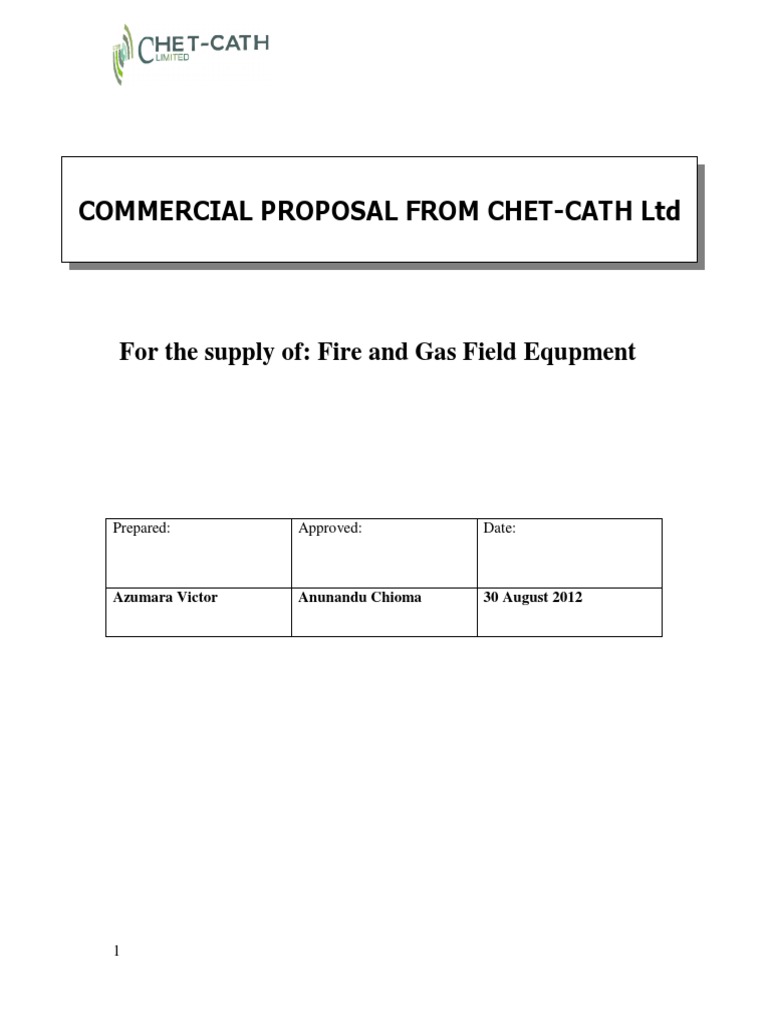 Fire & Gas Equipment Proposal | PDF | Nature