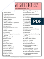 List of Social Skills For Kids PDF