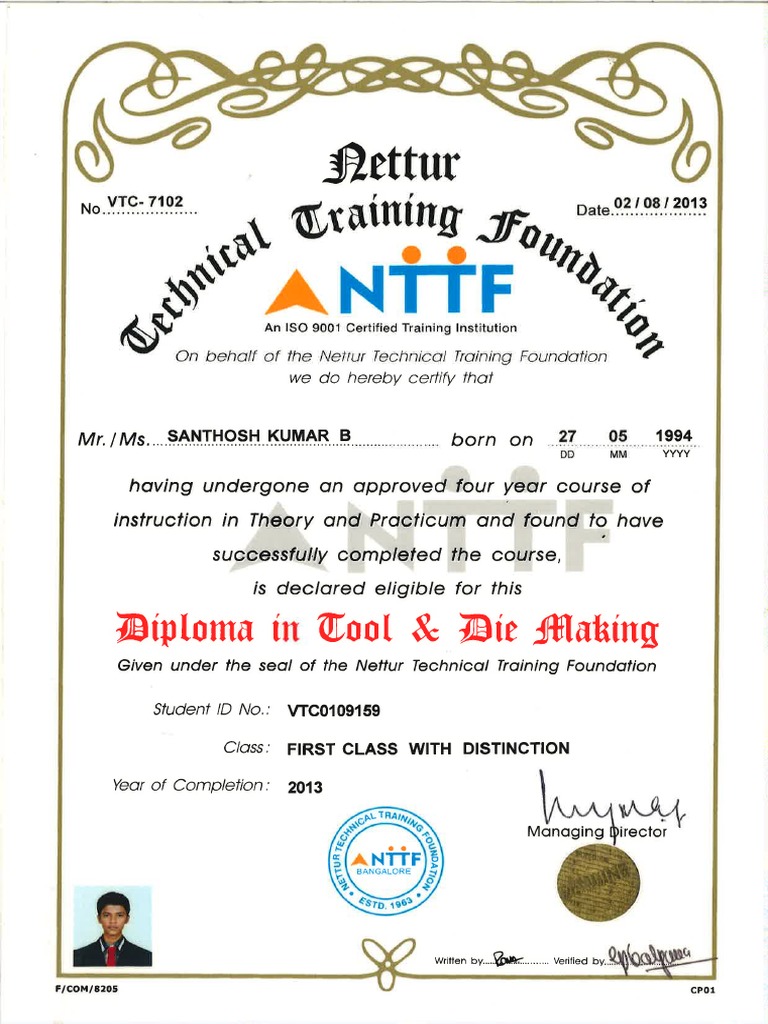 DTDM Certificate | PDF