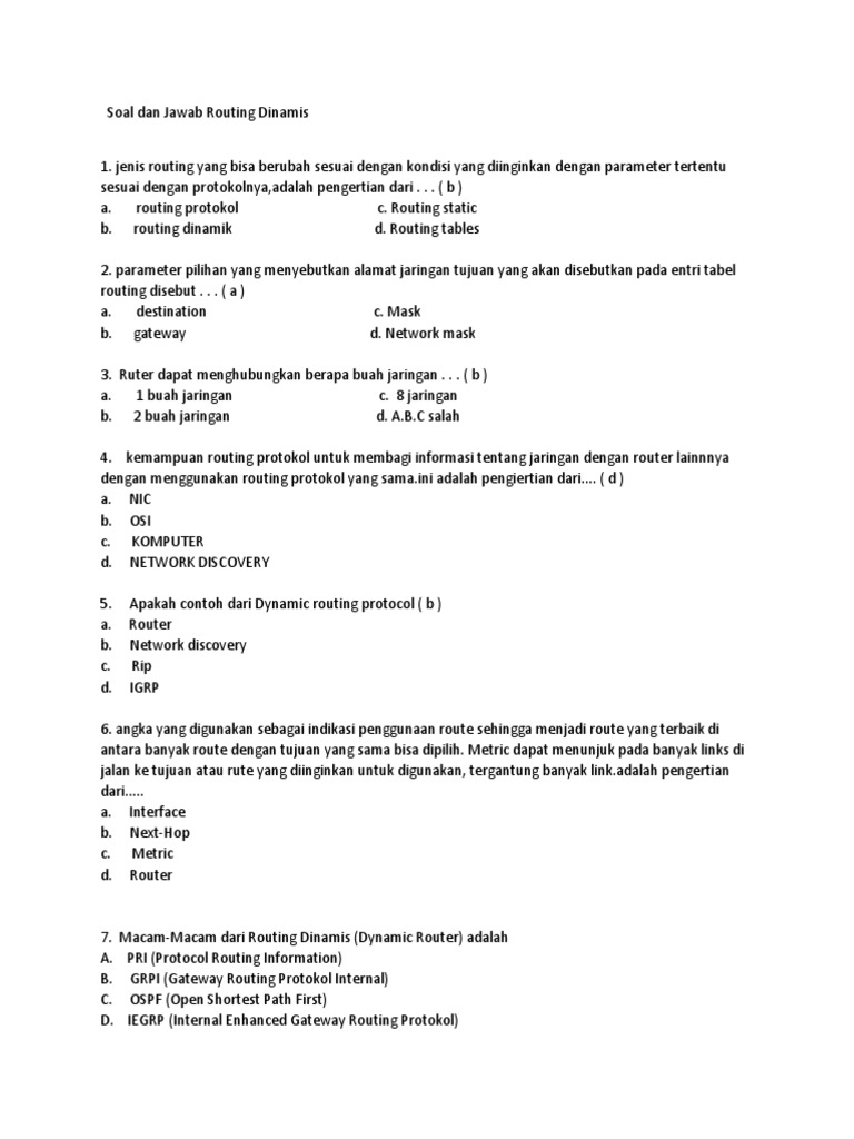 Pengantar Routing Dinamis dan Protokolnya | PDF | Komputer | Teknologi ...