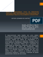 Medo e Insegurança Foco Na Percepção Coletiva Como Norteadora Das Estratégias de Segurança Pública e Policiamento Comunitário