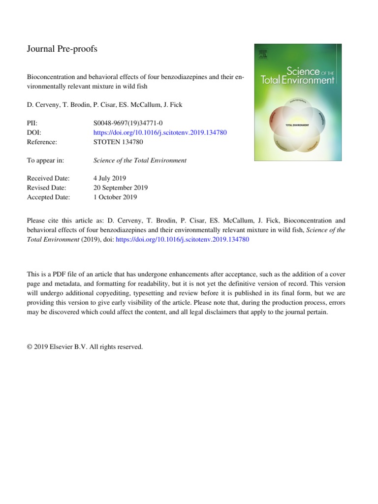 TEMAZEPAM AND OXAZEPAM (Perca Fluviatilis) | PDF | Benzodiazepine | Mass  Spectrometry
