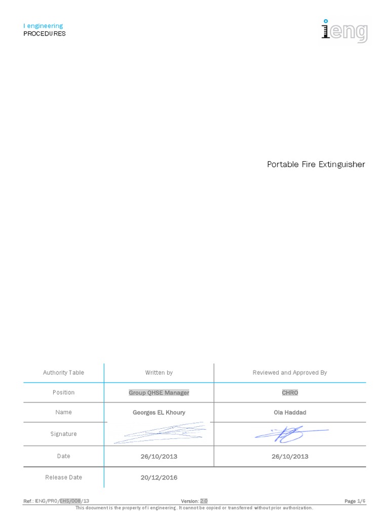 EHS Awareness (Portable Fire Extinguisher) Kenya W2, 2020 PDF