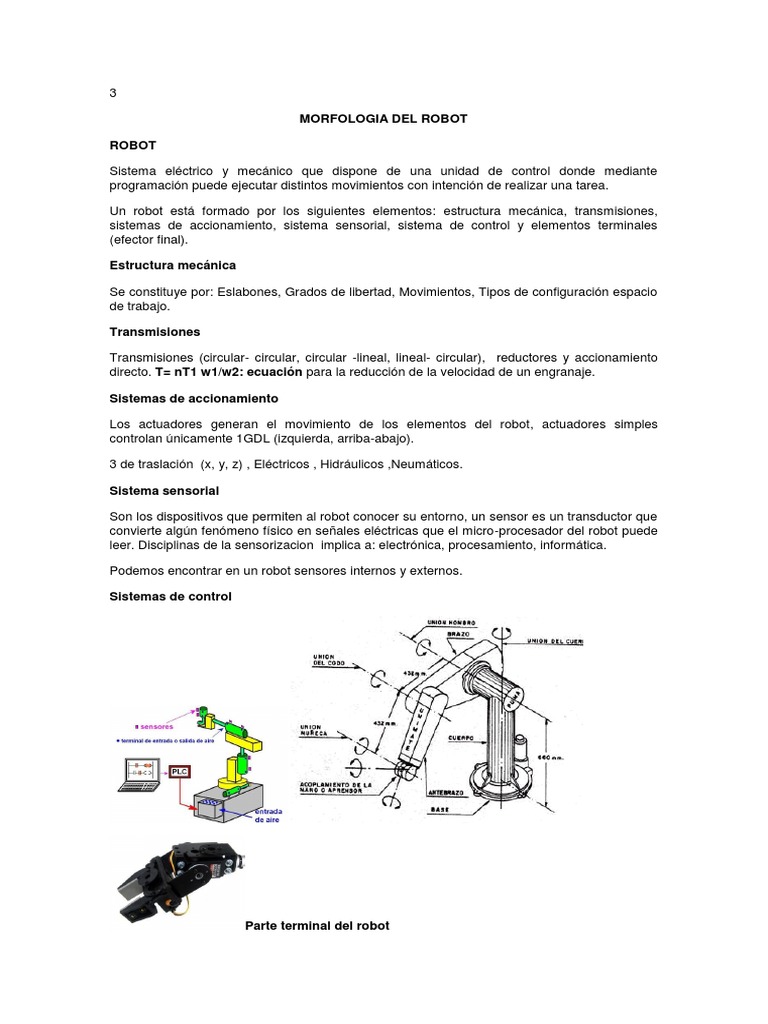 Morfología y Sistemas de Robots | PDF | Robot | Robótica