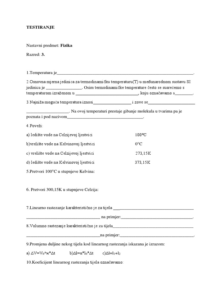 Testiranje 3. Raz | PDF
