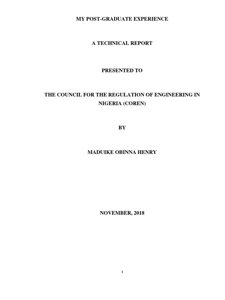 Sample of electrical coren technical report image