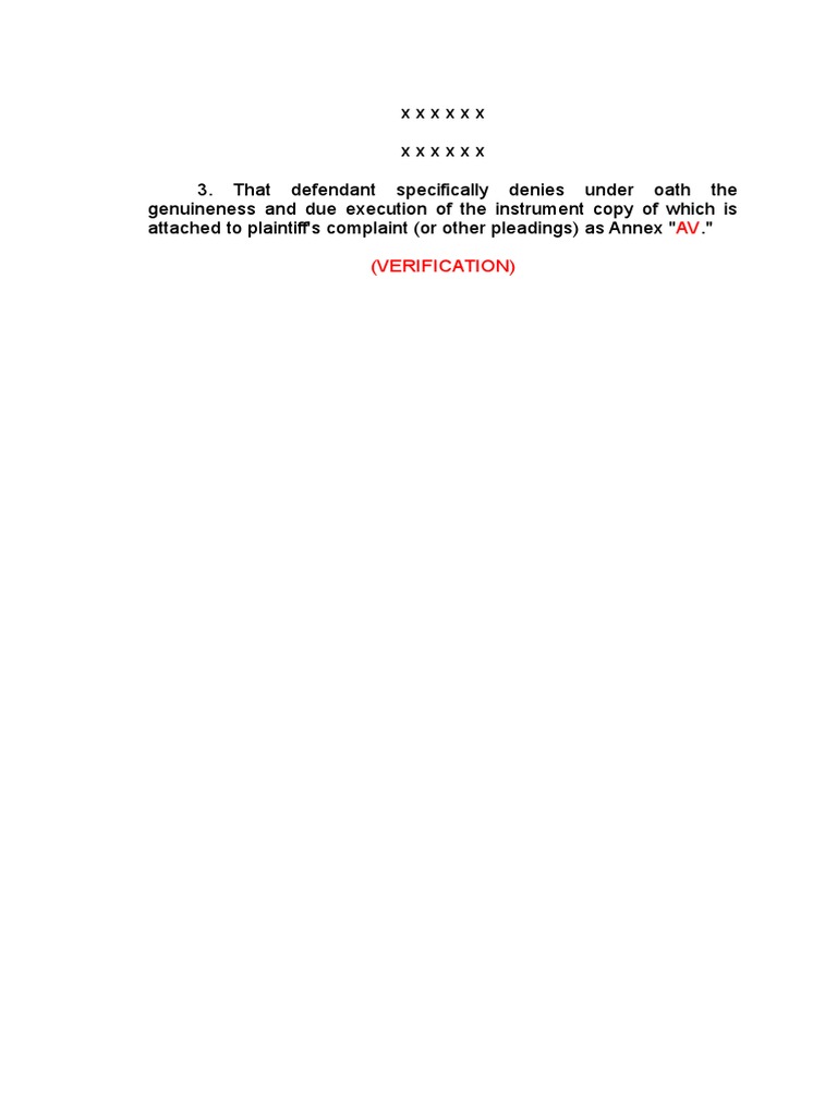 Defendant's Denial of Document Authenticity | PDF