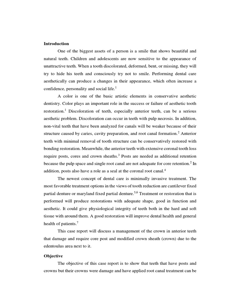 Dental Case Report PDF Human Tooth Dentistry