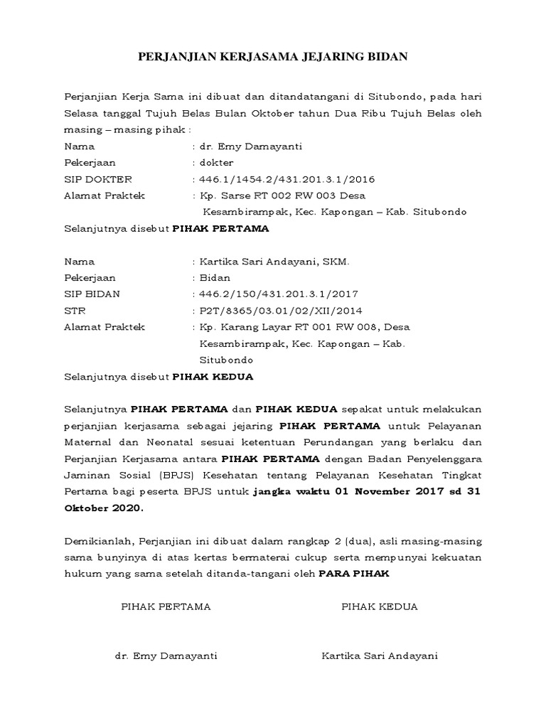 Mou Pks Dengan Jejaring Bps Lab Dan Apotek Pdf