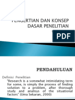 Pengertian Dan Konsep Dasaar Penelitian