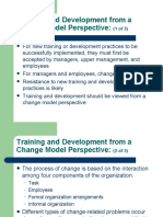 Training and Development From A Change Model Perspective