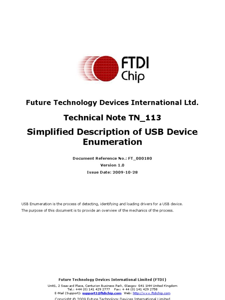 TN 113 Simplified Description of USB Device Enumeration PDF Usb