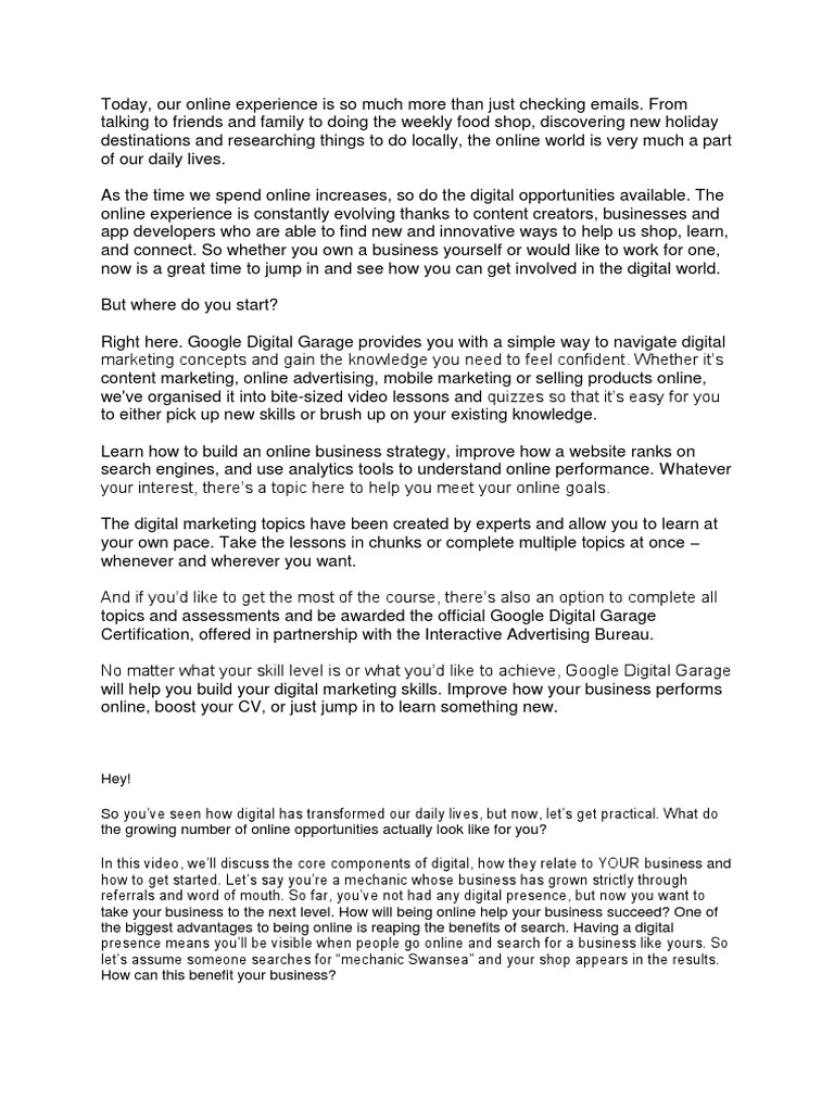 Benefits of Going Digital for Businesses | PDF | Search Engine ...