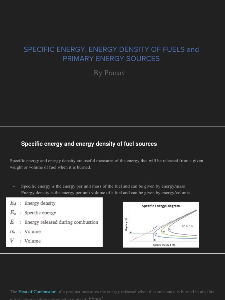 Specific Energy and Density of Fuels | PDF | Energy Development | Fuels