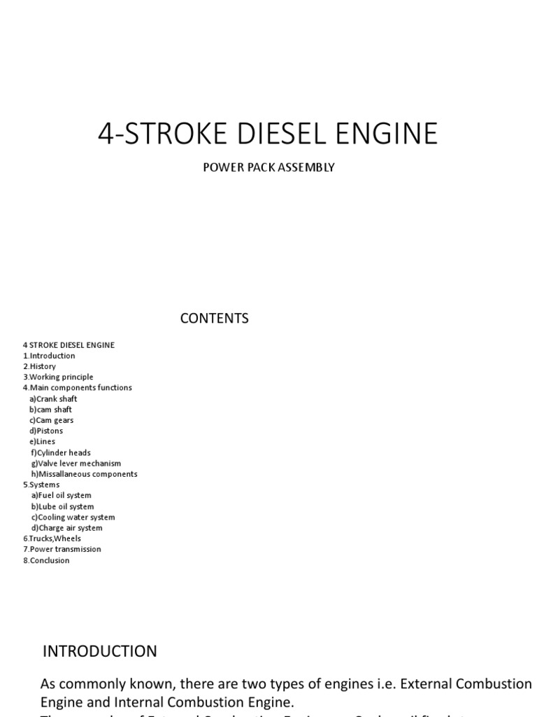 Four-Stroke Diesel Engine Overview | PDF | Internal Combustion Engine ...