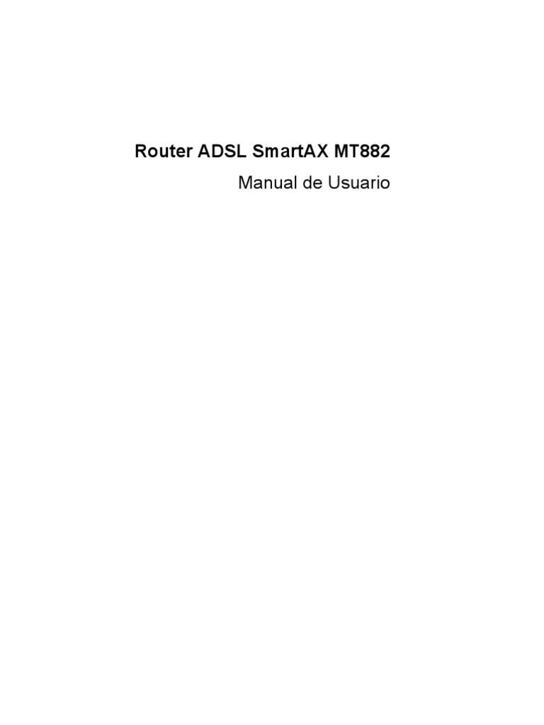 Router ADSL SmartAX MT882 Manual de Usuario | PDF | Dirección IP ...