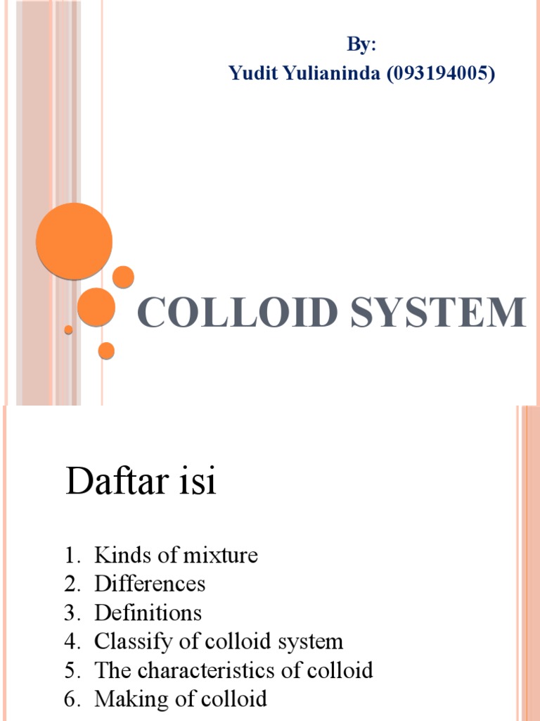 Colloid System by Me | PDF | Sains & Matematika