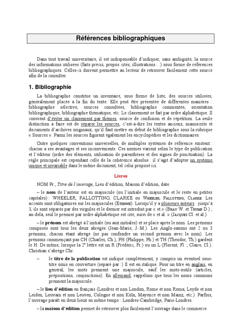 Références Bibliographiques | PDF | Plagiat | Bibliographie