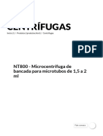 Novatecnica Equipamentos para Laboratório - NT 800 - MICROCENTRÍFUGA DE BANCADA DIGITAL PDF