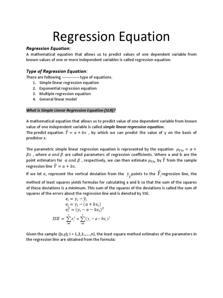 Simple Linear Regression Guide | PDF | Regression Analysis | Linear ...